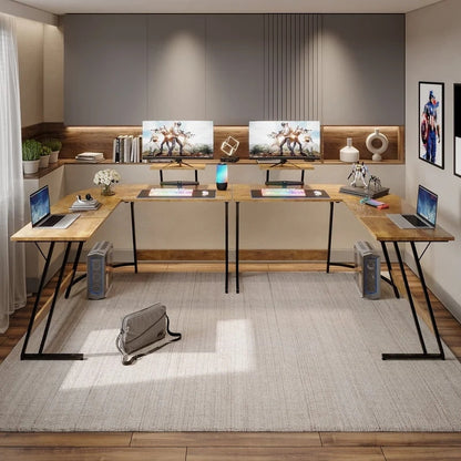 Bureau d'angle Homall en forme de L pour ordinateur, bureau d'écriture