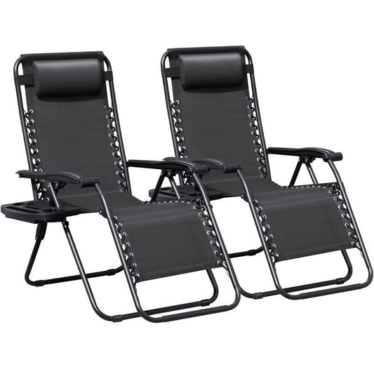 Ensemble de 2 chaises longues de jardin Homall à gravité zéro avec coussins