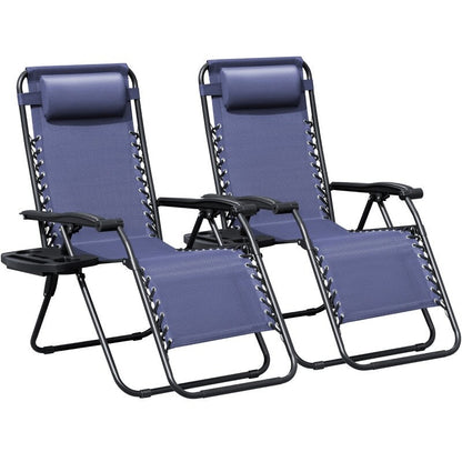 Ensemble de 2 chaises longues de jardin Homall à gravité zéro avec coussins