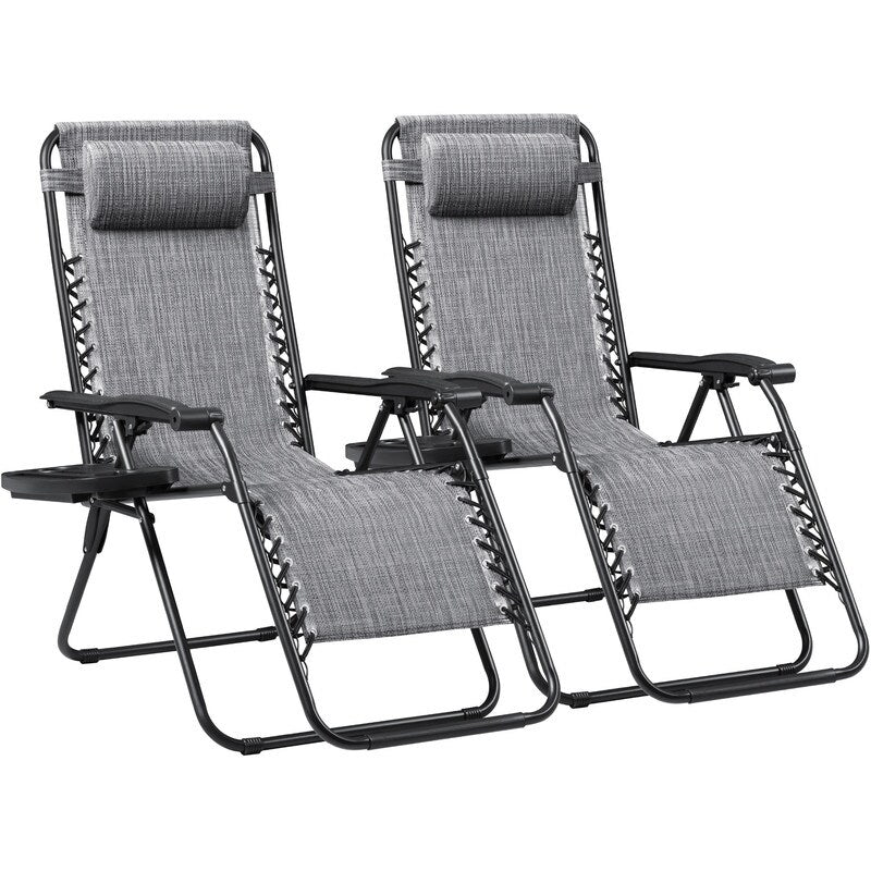 Ensemble de 2 chaises longues de jardin Homall à gravité zéro avec coussins