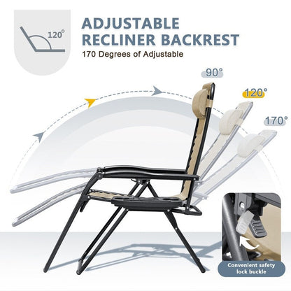 Ensemble de 2 chaises longues de jardin Homall à gravité zéro avec coussins