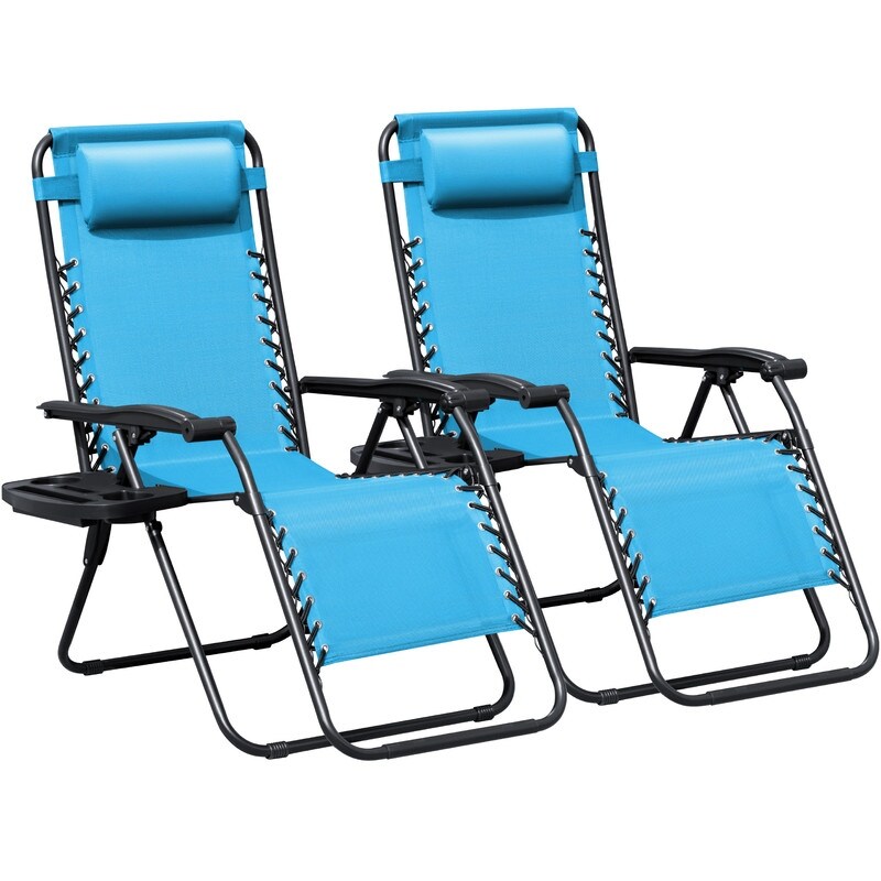 Ensemble de 2 chaises longues de jardin Homall à gravité zéro avec coussins