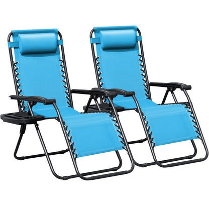 Ensemble de 2 chaises longues de jardin Homall à gravité zéro avec coussins