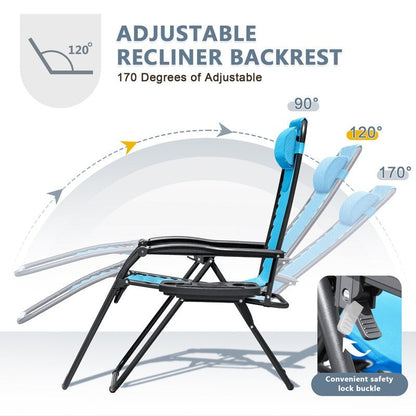 Ensemble de 2 chaises longues de jardin Homall à gravité zéro avec coussins