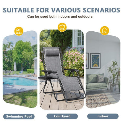 Ensemble de 2 chaises longues de jardin Homall à gravité zéro avec coussins