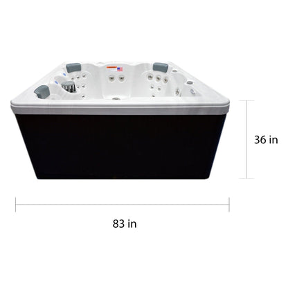 Spa 51 jets Home and Garden pour 5 personnes avec jets en acier inoxydable et ozone - 80 x 80 x 34