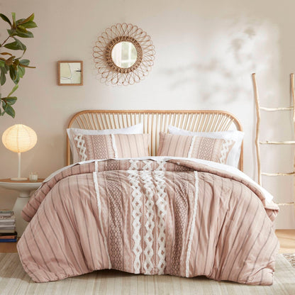 Parure de lit imprimée en coton Imani INK+IVY avec chenille