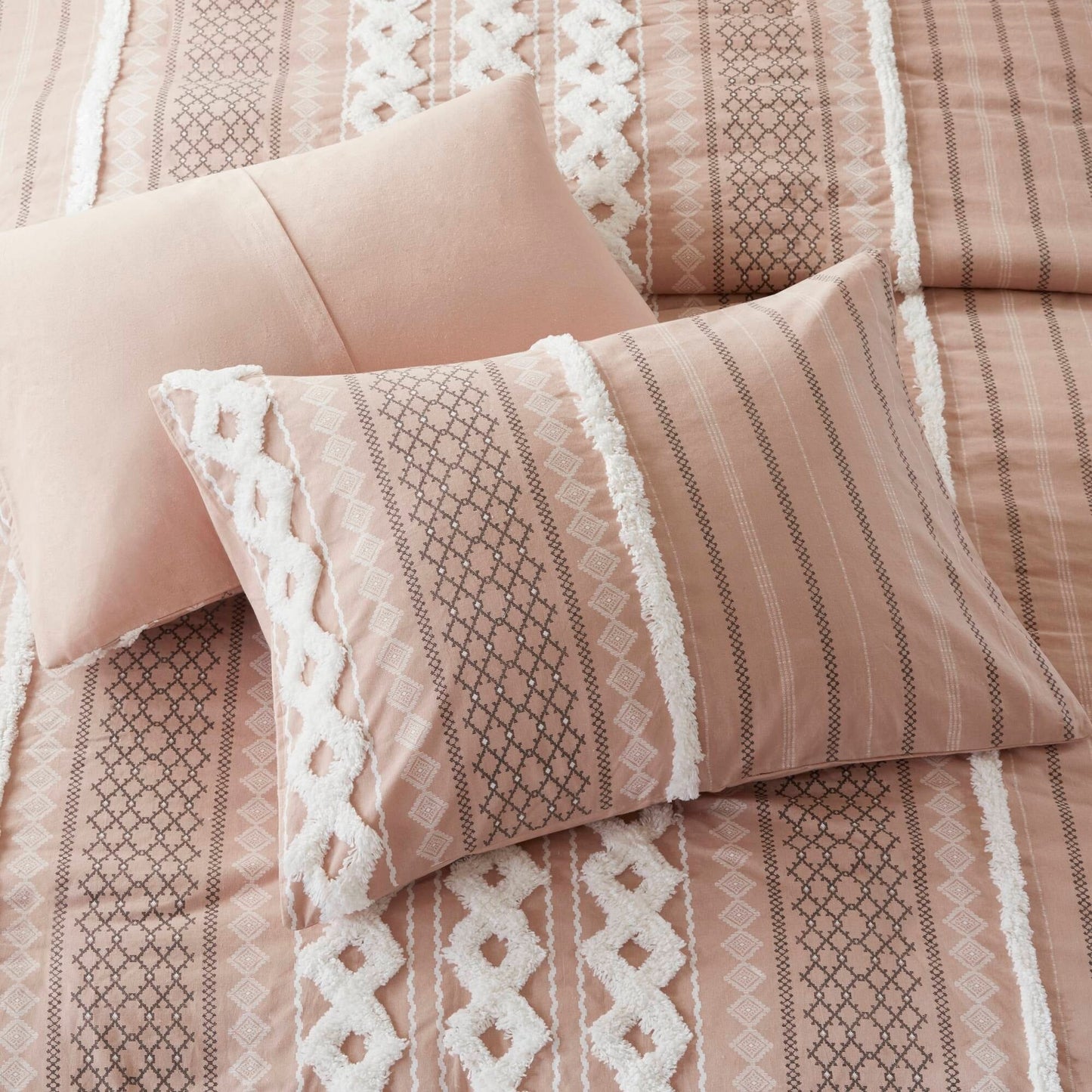 Parure de lit imprimée en coton Imani INK+IVY avec chenille