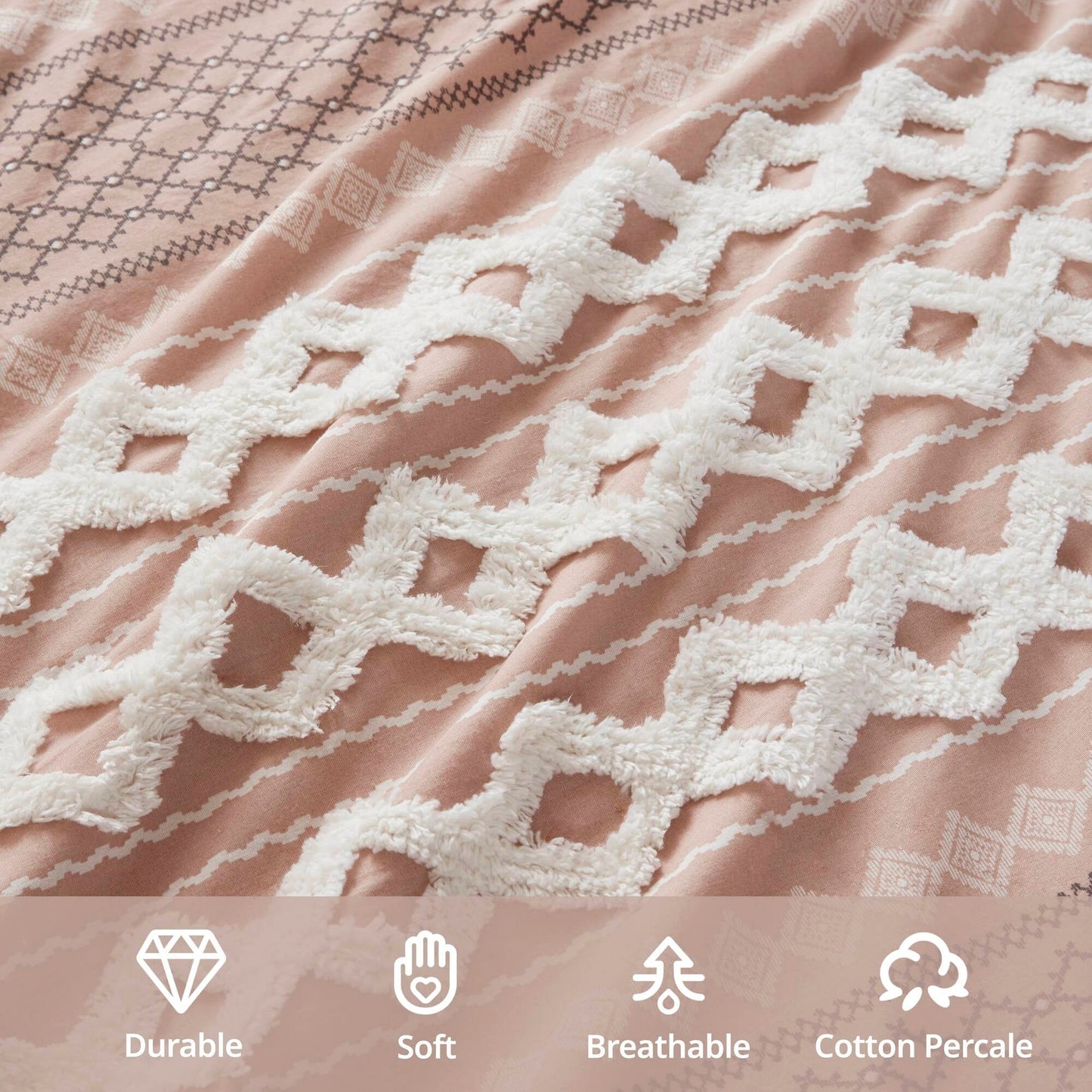 Parure de lit imprimée en coton Imani INK+IVY avec chenille