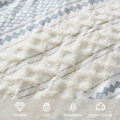 Parure de lit imprimée en coton Imani INK+IVY avec chenille