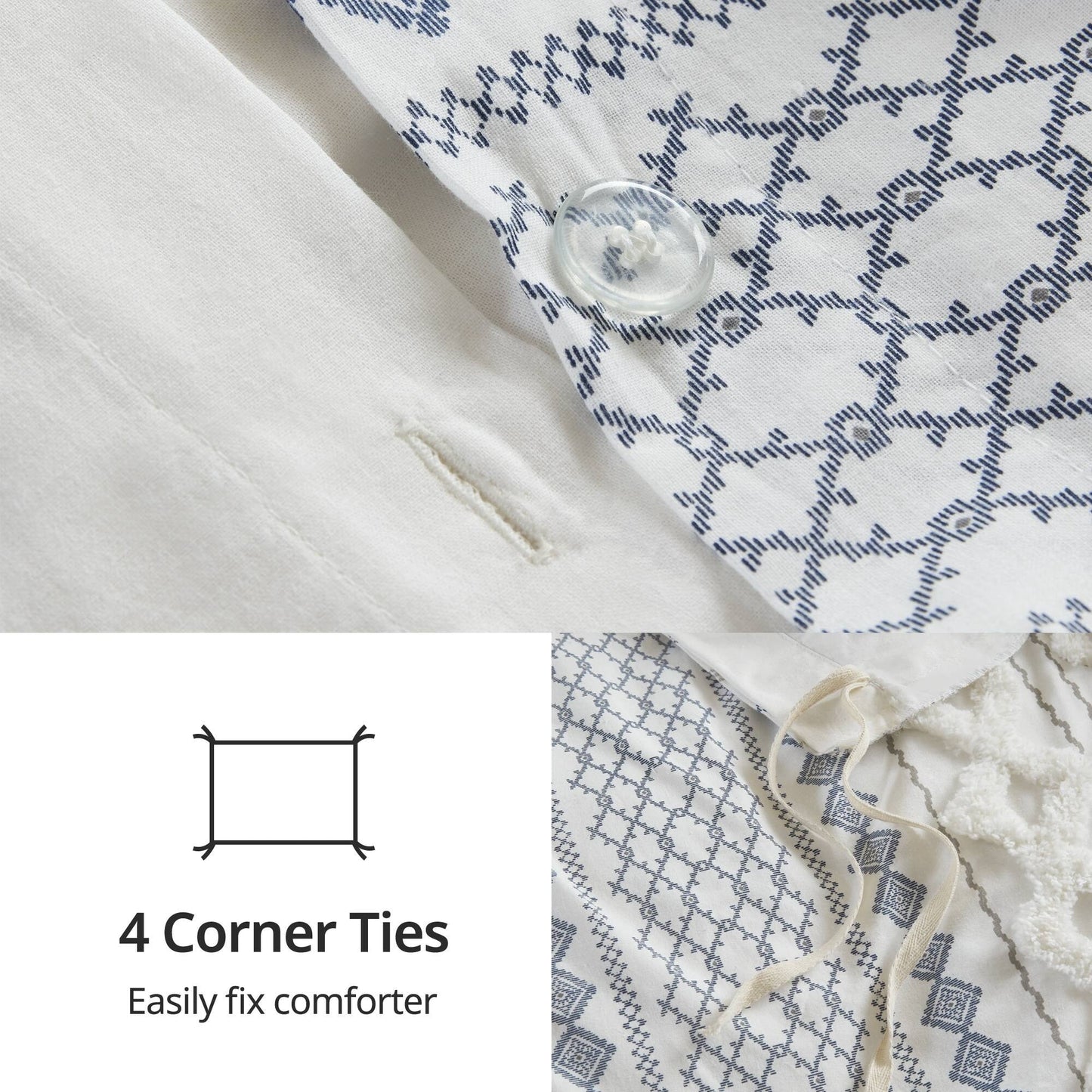 Parure de lit imprimée en coton Imani INK+IVY avec chenille