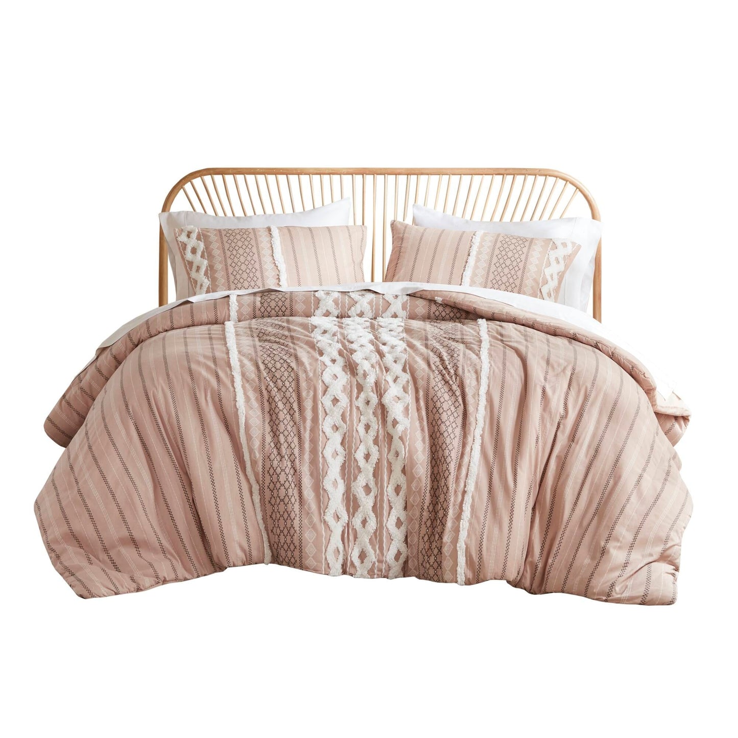 Parure de lit imprimée en coton Imani INK+IVY avec chenille