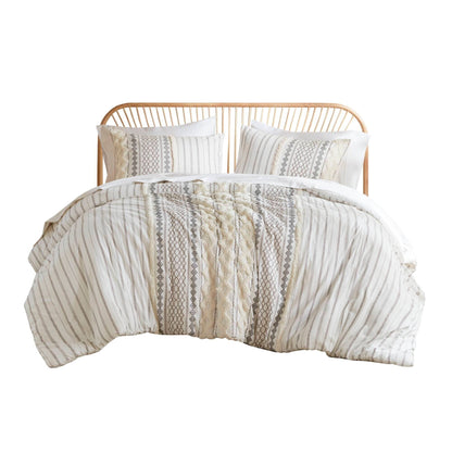 Parure de lit imprimée en coton Imani INK+IVY avec chenille