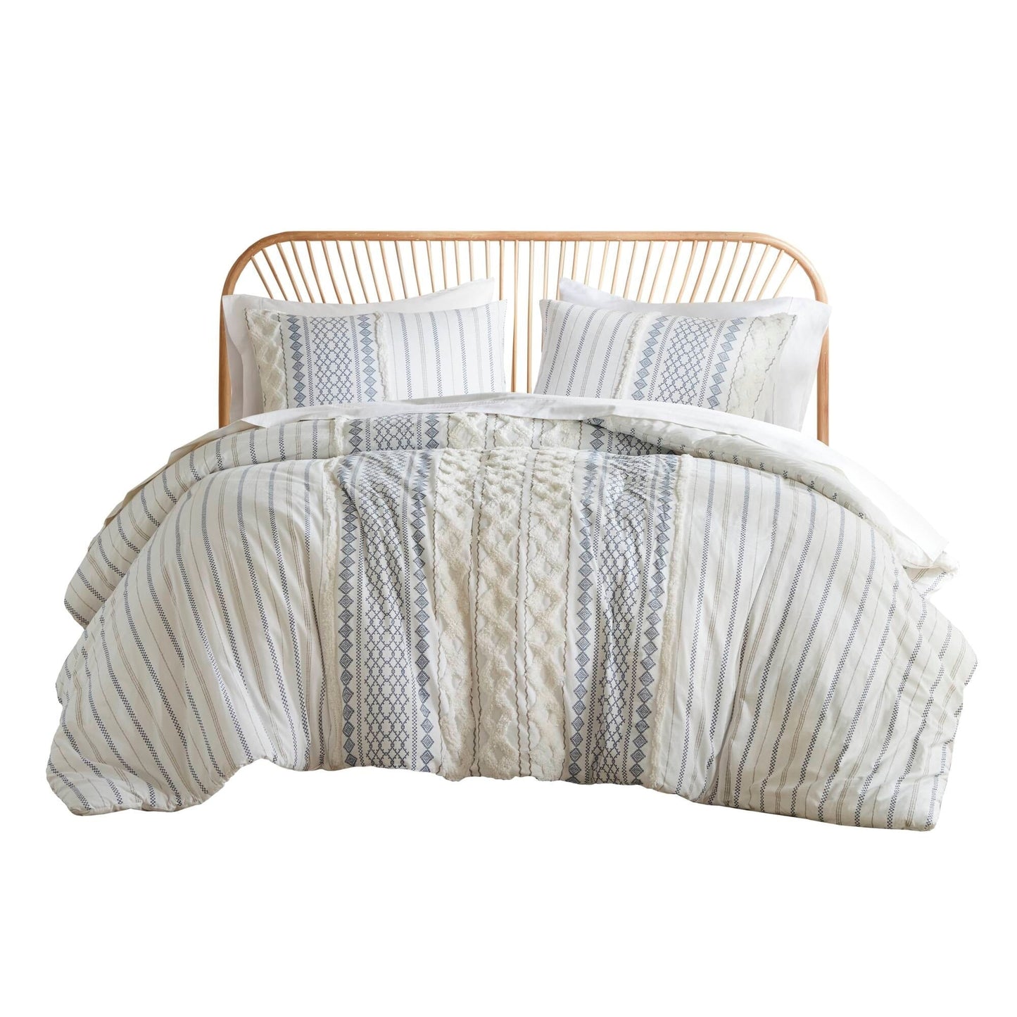 Parure de lit imprimée en coton Imani INK+IVY avec chenille