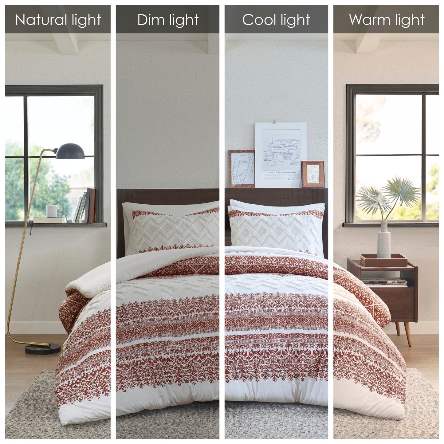 Parure de lit 3 pièces INK+IVY Mila en coton avec touffetage chenille