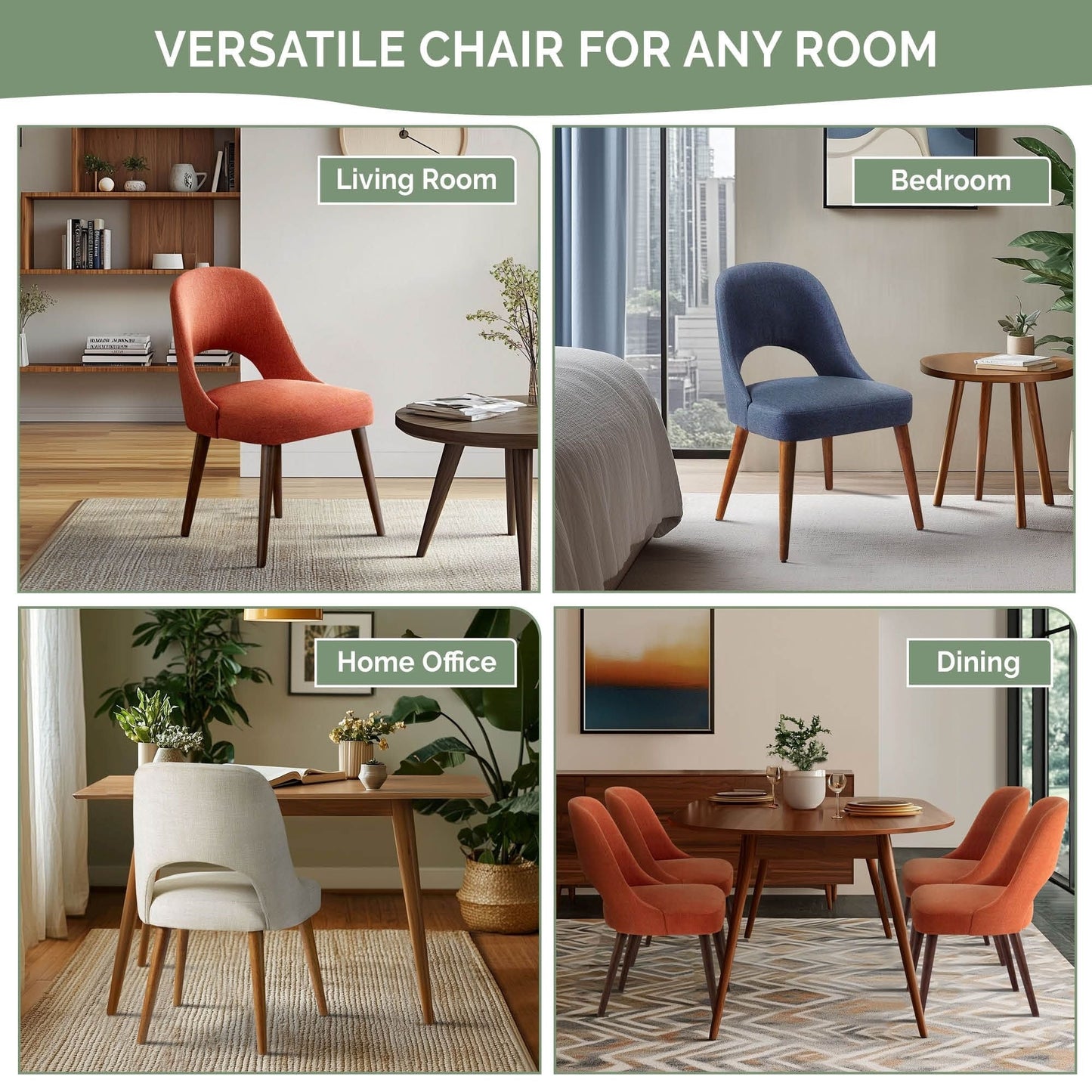 Chaises de salle à manger rembourrées INK IVY Nola avec dossier découpé (lot de 2)