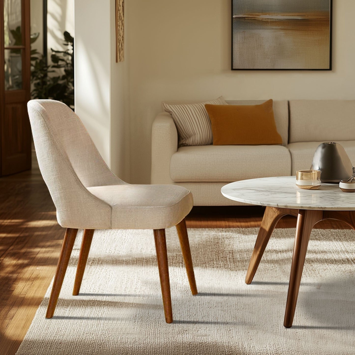 Chaises de salle à manger rembourrées INK IVY Nola avec dossier découpé (lot de 2)