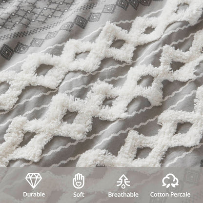 Ensemble de couette en coton imprimé INK+IVY Imani avec chenille