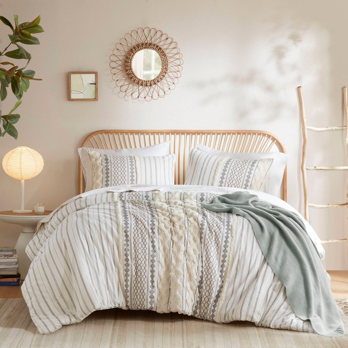 Ensemble de couette en coton imprimé INK+IVY Imani avec chenille