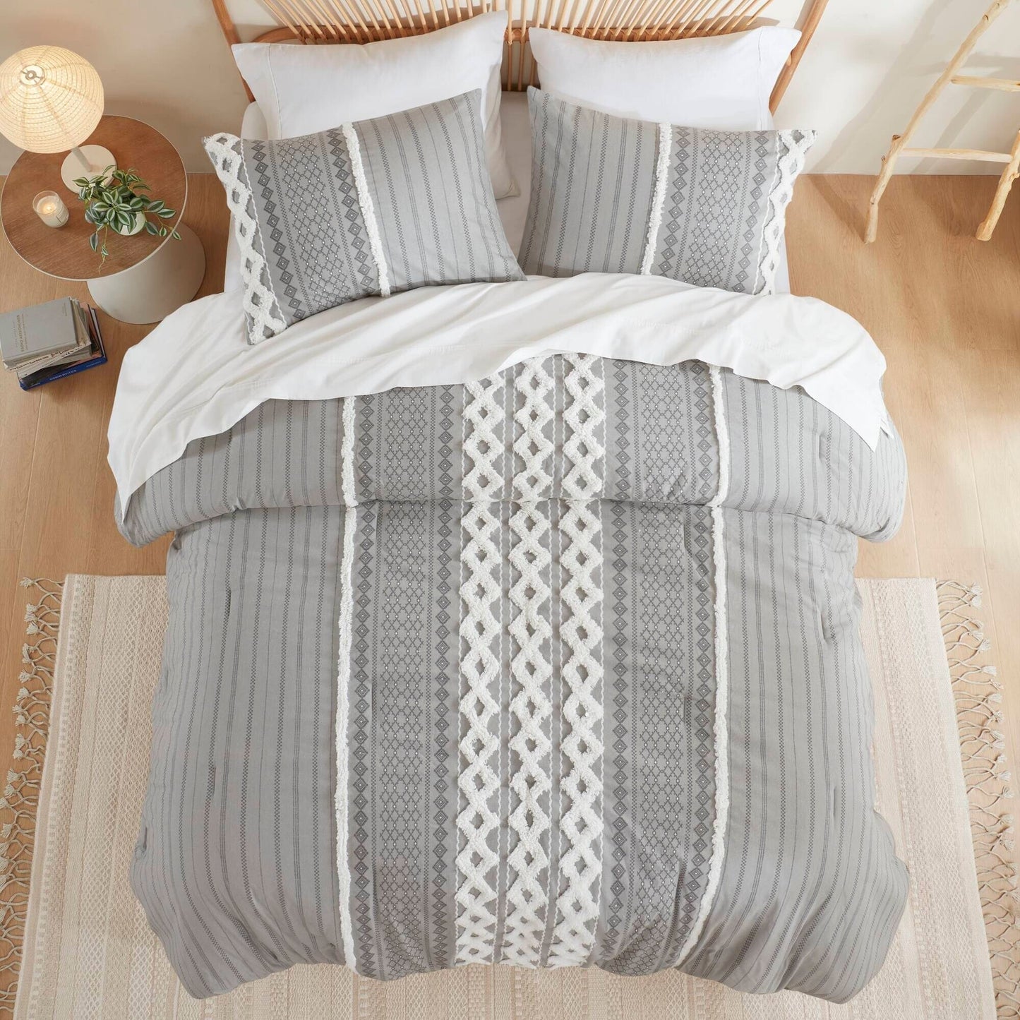 Ensemble de couette en coton imprimé INK+IVY Imani avec chenille