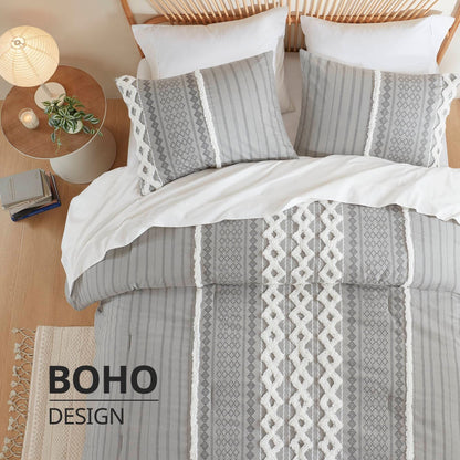 Ensemble de couette en coton imprimé INK+IVY Imani avec chenille