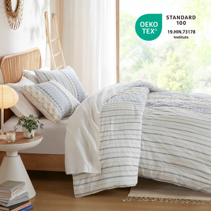 Ensemble de couette en coton imprimé INK+IVY Imani avec chenille