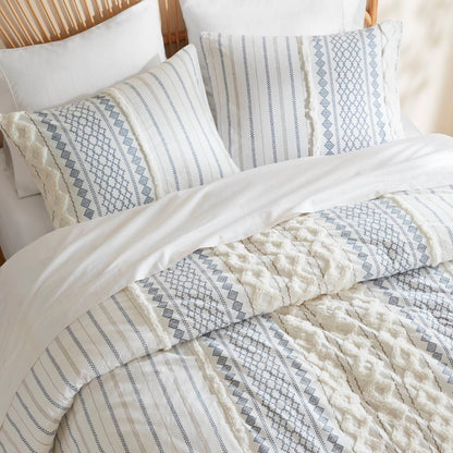 Ensemble de couette en coton imprimé INK+IVY Imani avec chenille