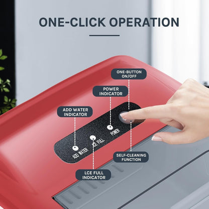 Machine à glaçons de comptoir, machine à glaçons portable avec poignée, machine à glaçons autonettoyante, pour la maison/le bureau/la cuisine