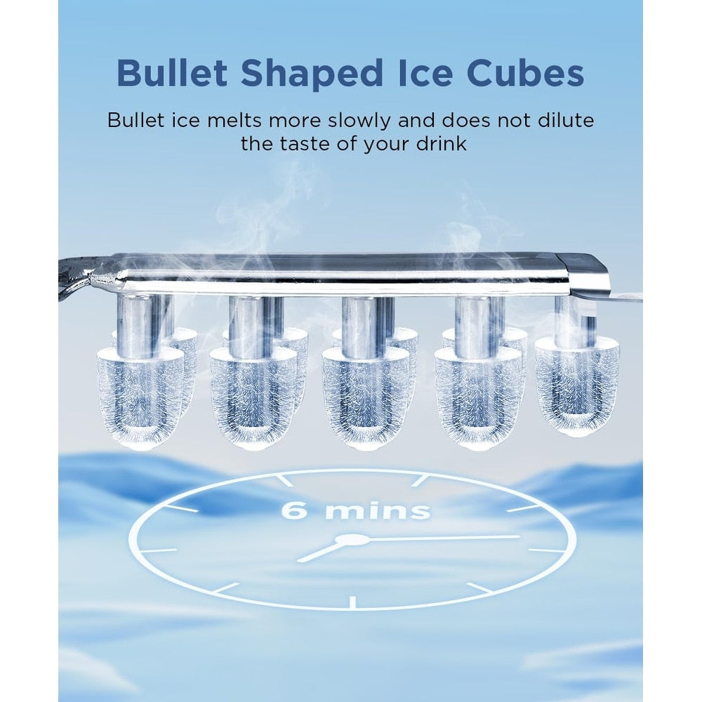 Machine à glaçons de comptoir, machine à glaçons portable avec poignée, machine à glaçons autonettoyante, pour la maison/le bureau/la cuisine