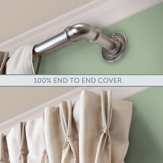 Tringle à rideaux réglable en tuyau d'acier industriel InStyleDesign de 2,5 cm (1 pouce)