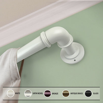 Tringle à rideaux réglable en tuyau d'acier industriel InStyleDesign de 2,5 cm (1 pouce)