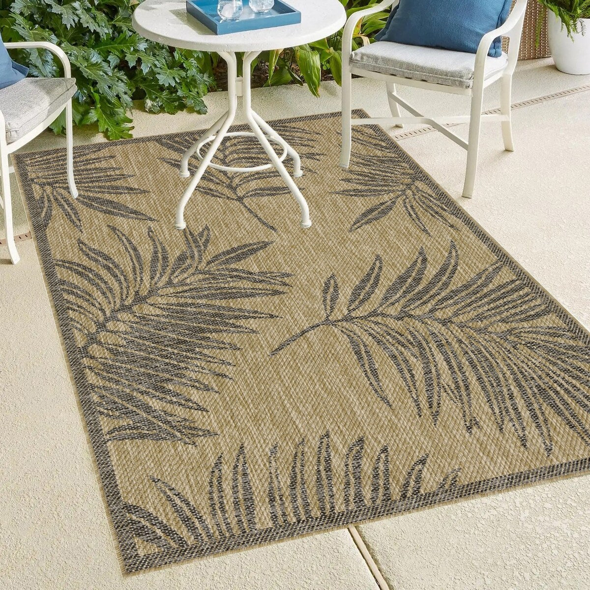 Tapis d'intérieur/extérieur / Passe-plat / Paillasson - Lavable en machine, résistant aux intempéries et aux UV - Imperméable - Liana