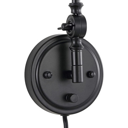 Applique murale industrielle WINGBO à bras articulé avec abat-jour en métal, lot de 2...