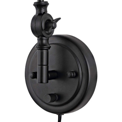 Applique murale industrielle WINGBO à bras articulé avec abat-jour en métal, lot de 2...