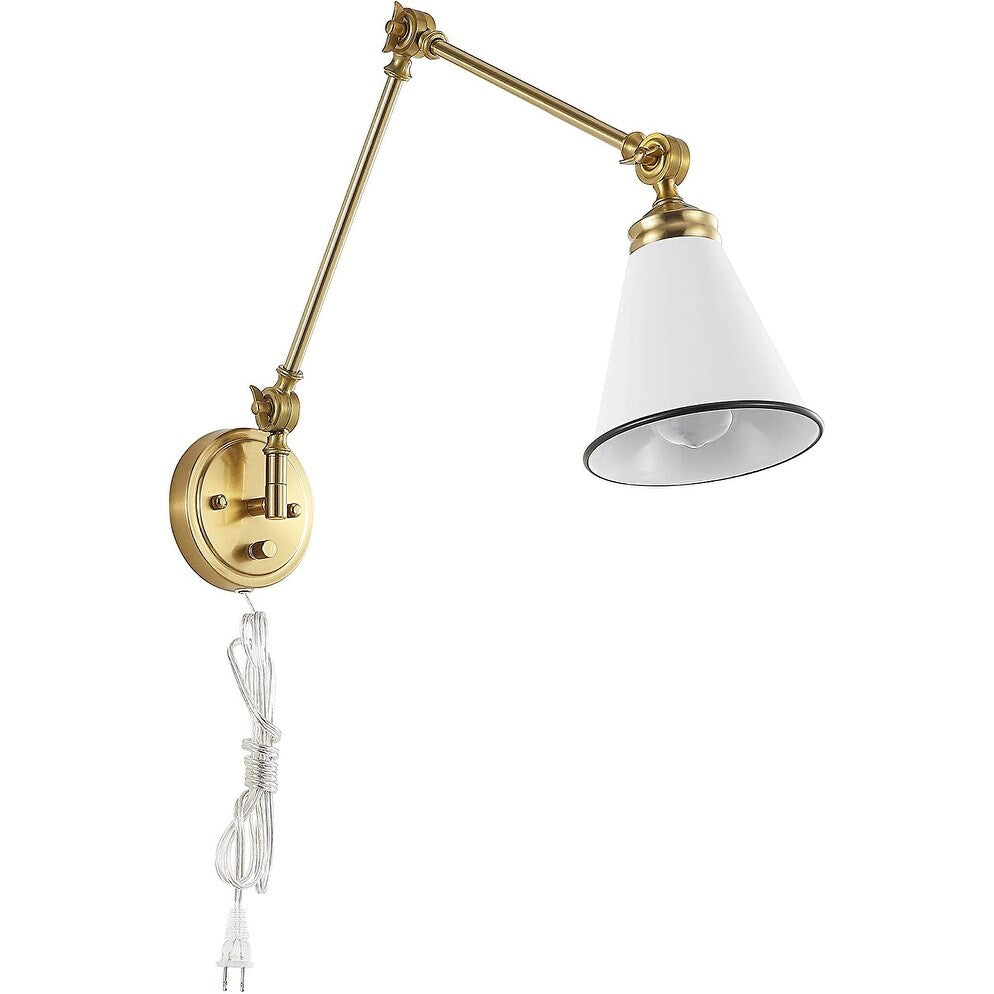 Applique murale industrielle WINGBO à bras articulé avec abat-jour en métal, lot de 2...