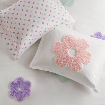 Parure de lit réversible en chenille tuftée Madeline Floral d'Intelligent Design Kids