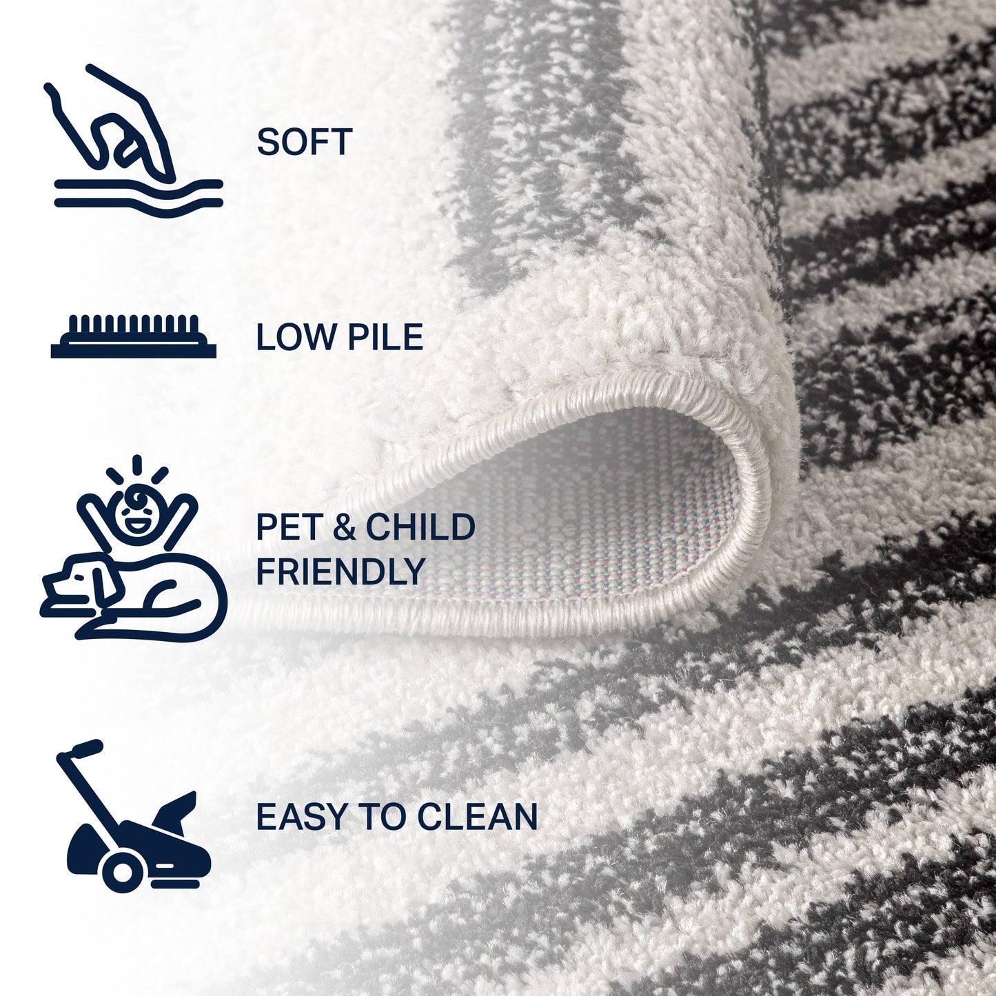 JONATHAN Y Tapis moderne à rayures berbères Aksil