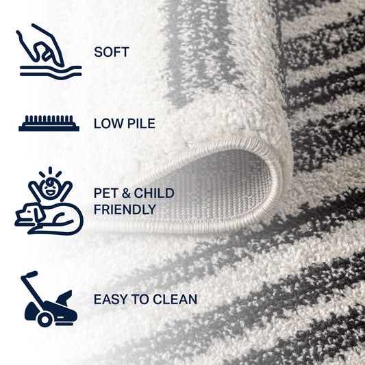 JONATHAN Y Tapis moderne à rayures berbères Aksil