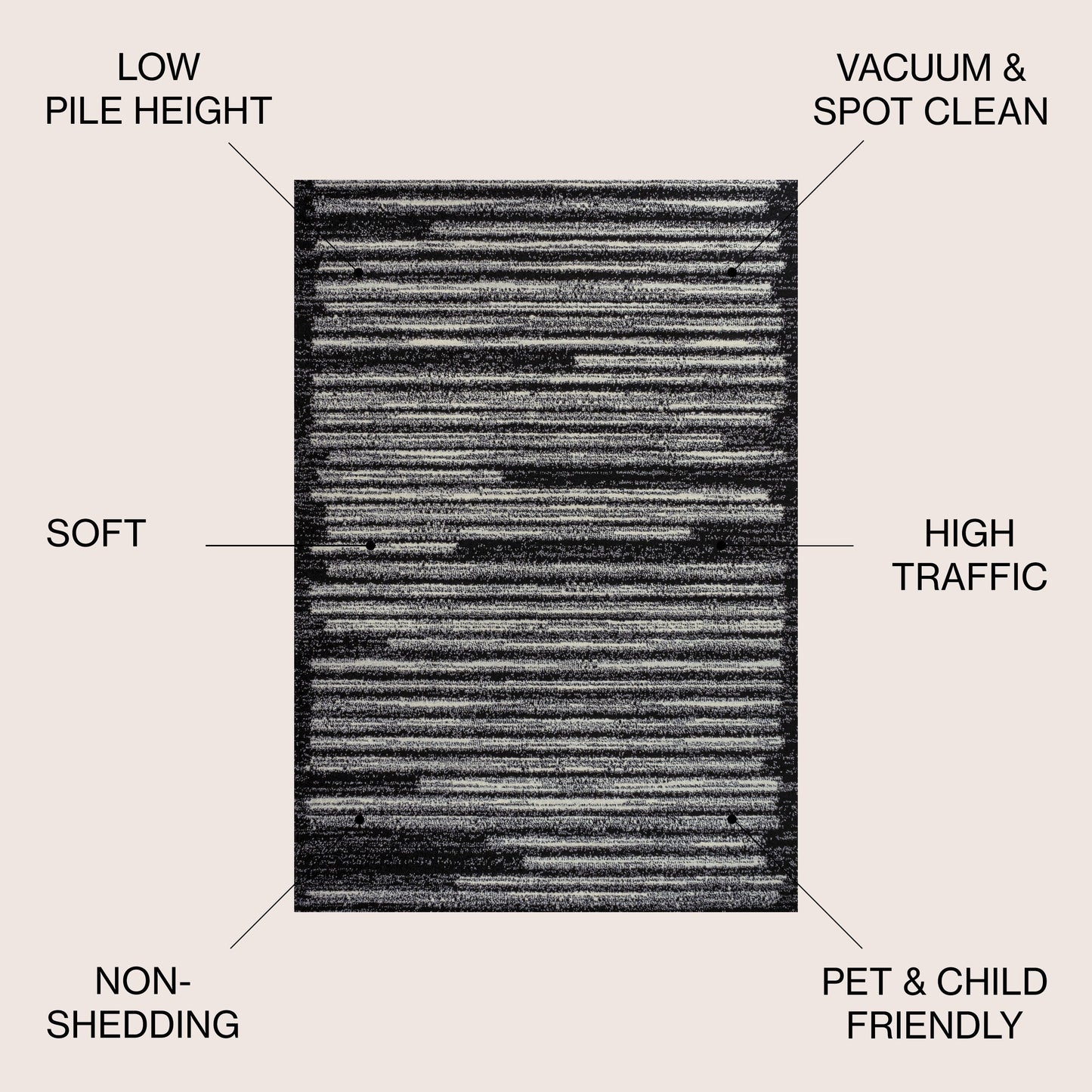 JONATHAN Y Tapis moderne à rayures berbères Aksil
