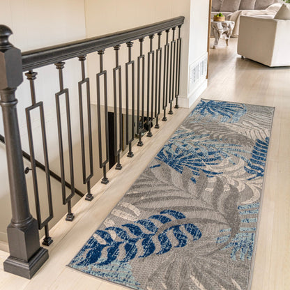 Tapis d'intérieur/extérieur JONATHAN Y Aydin à motifs de feuilles de palmier