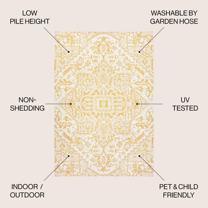 Tapis d'intérieur/extérieur JONATHAN Y Charleston Medallion