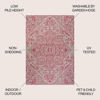 Tapis d'intérieur/extérieur JONATHAN Y Charleston Medallion