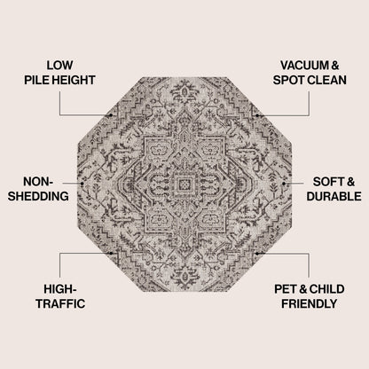 Tapis d'intérieur/extérieur JONATHAN Y Charleston Medallion