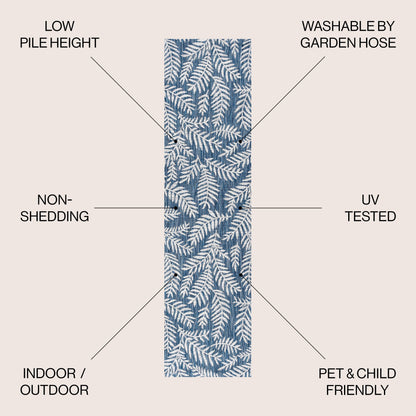 JONATHAN Y Tapis intérieur/extérieur à fronde de palmier Galon