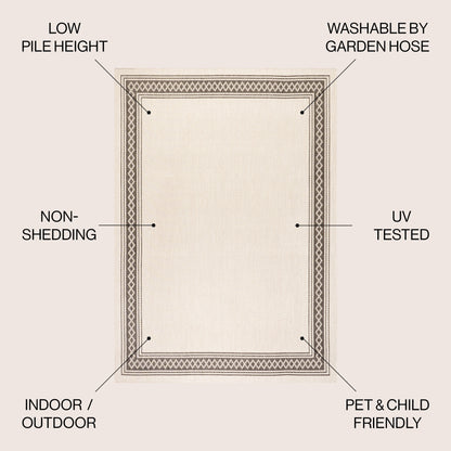 Tapis d'intérieur/extérieur JONATHAN Y Havana Classic à bordure losanges