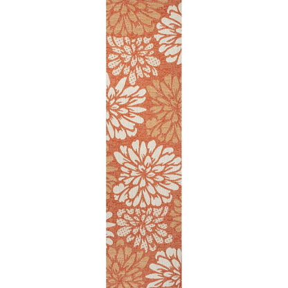 Tapis d'intérieur/extérieur JONATHAN Y à motif floral tissé texturé