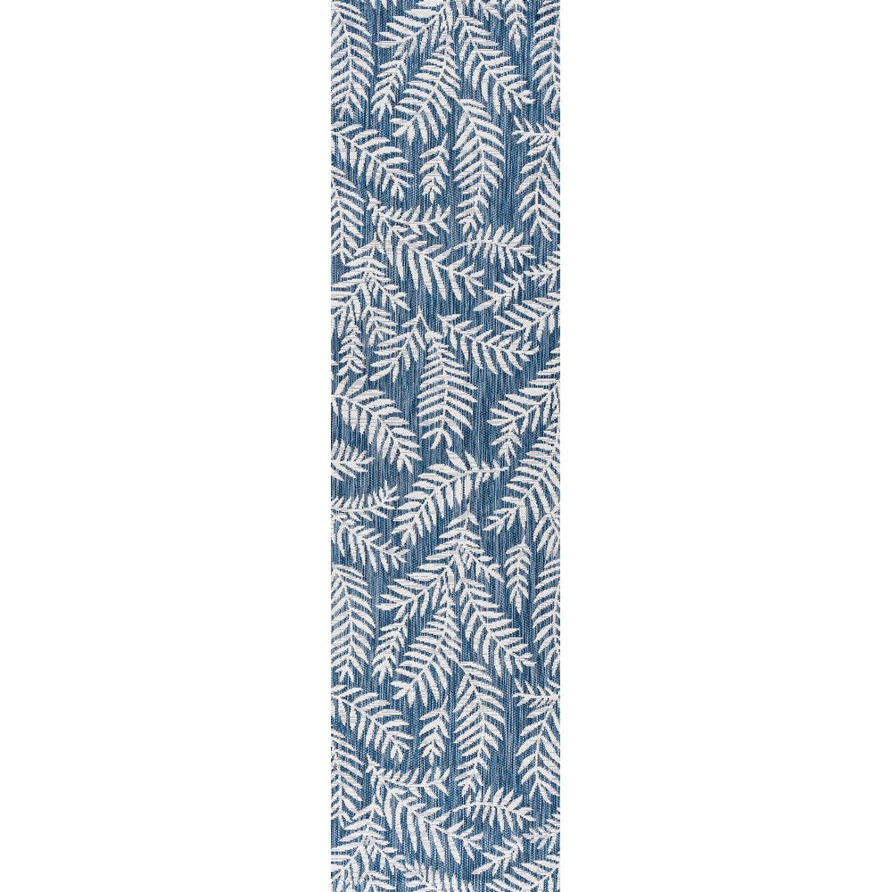 JONATHAN Y Tapis intérieur/extérieur à fronde de palmier Galon