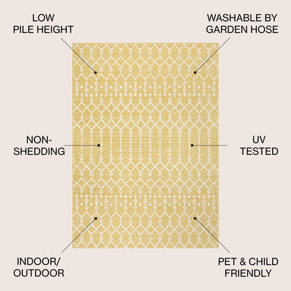 Tapis d'intérieur/extérieur JONATHAN Y Trebol à tissage géométrique texturé marocain