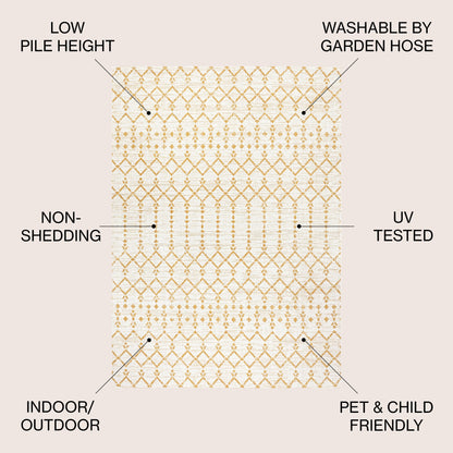 Tapis d'intérieur/extérieur JONATHAN Y Trebol à tissage géométrique texturé marocain