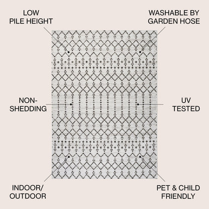 Tapis d'intérieur/extérieur JONATHAN Y Trebol à tissage géométrique texturé marocain